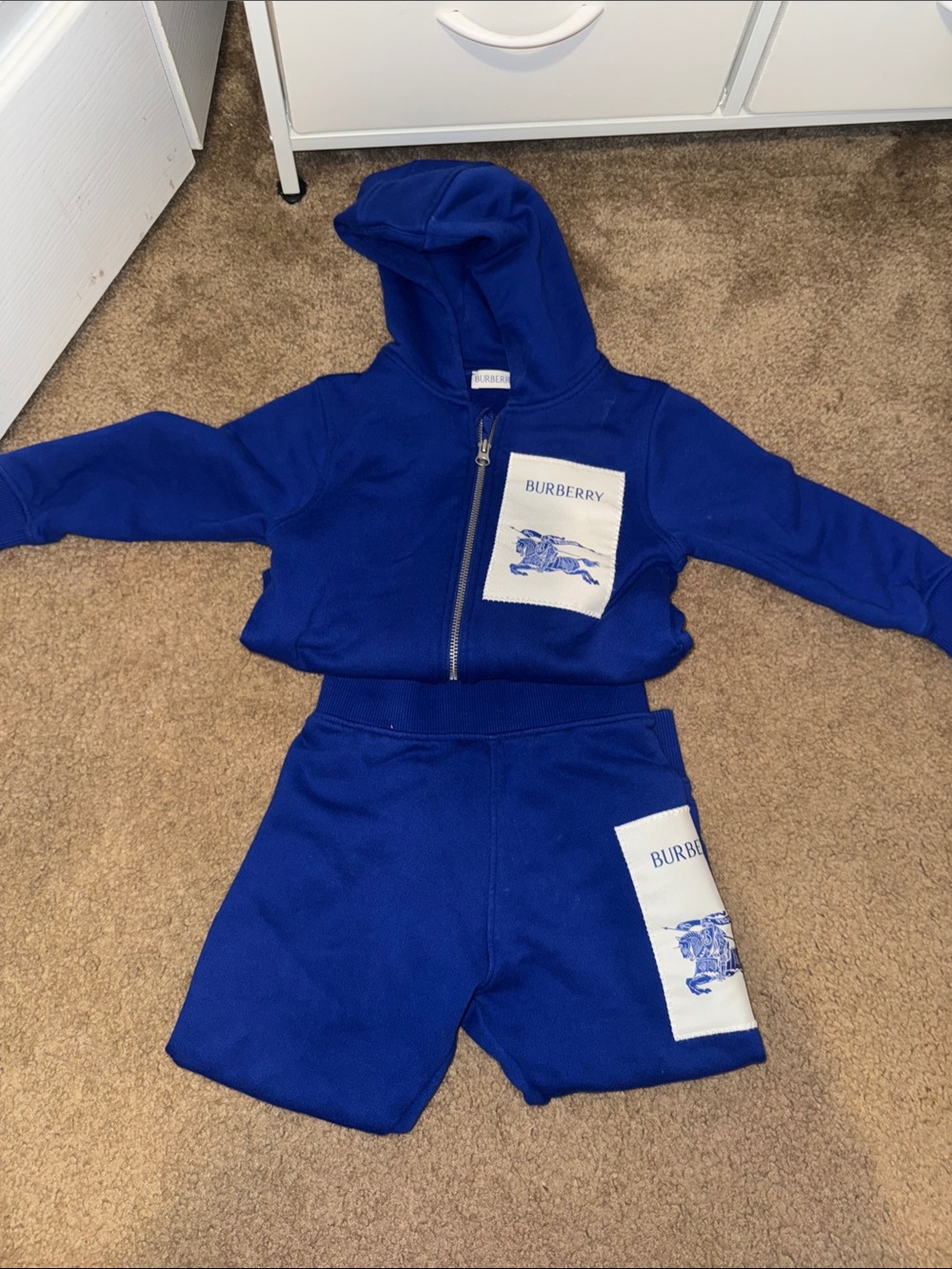 Burberry Deep Blue Kids Hoodie and Shorts Set
